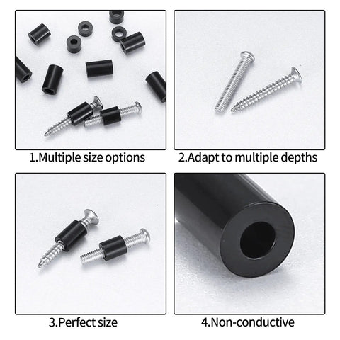320 Pieces Black Nylon Electrical Outlet Spacer Kit Round Non Threaded Plastic Spacers For Switches And Receptacles 14 Size Assortment