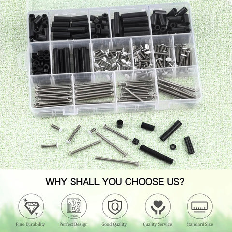 Diy Friendly Electrical Outlet Spacer Kit With 385Pcs Black Nylon Round Spacers And Long Screws for switch and outlet mounting