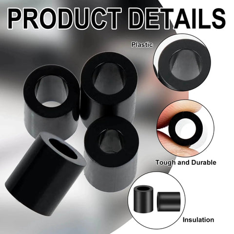 345 Pcs Black Nylon Electrical Outlet Spacers Kit Non Threaded Round Plastic Spacers For Switch And Receptacle Screws