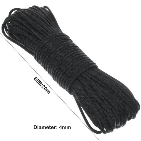 Coiled 65ft black nylon rope for Pulley System Set, 4mm diameter, part of M20 Crane Pulleys for Lifting with Rope kit.