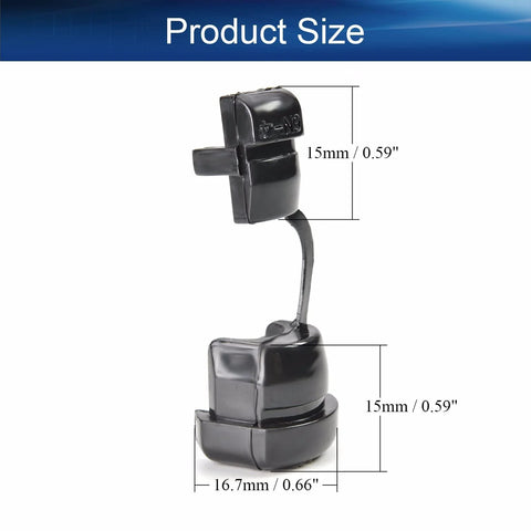 Strain Relief Bushing Grommet for Round Cables, Black Nylon 18x15mm, Fits 7.6mm Wire Diameter, Cable Protection Sleeve, Model 6N-4