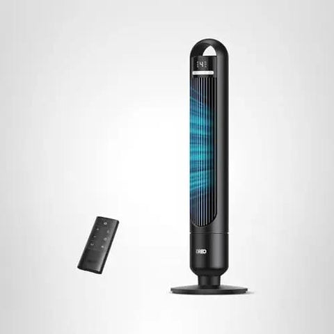 Dreo Tower Fan for Bedroom, 90° Oscillating Standing Fans for Room with 4 Speeds and remote control, black