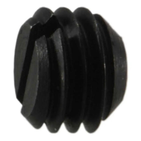 Close-up of Slotted Fine Thread Gun Plug Screws No 8 40 By One Eighth Inch Hardened Alloy Steel Black Oxide Finish Pro Grade