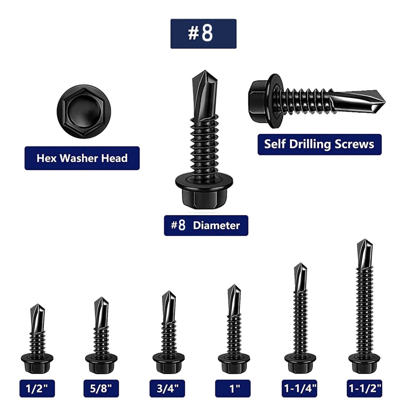 self drilling screws for metal - 100 pcs Black Oxide 🍁