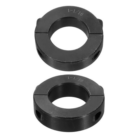 2pcs Double Split Shaft Collar for 1-1/16" Shaft, Two-Piece Clamping Collar, 1-7/8" OD, 1/2" Width, Black Oxide Steel Lock Collar Clamp