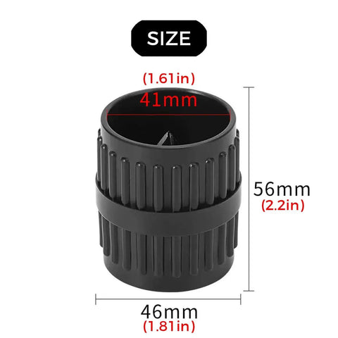 Two Piece Pipe Deburring Kit With Reamer And Chamfer Tools For PVC PPR Copper Brass Aluminum Tubes In Red And Black, black tool