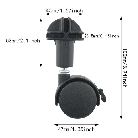 4 Pack Black Plastic Connectors With Pulleys For Travel Suitcases And Carry On Luggage Replacement Swivel Casters And Spinner Wheels