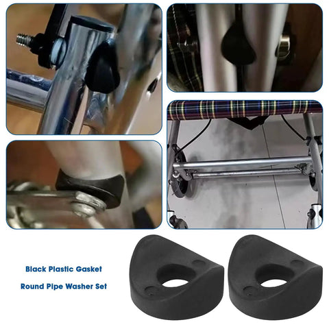 100 Pieces Black Plastic Curved Washers Set For Round Tubes M6 And M8 With PE Spacer Sleeves Includes 16mm 19mm 25mm Washers