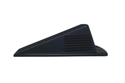 Heavy Duty Jumbo Door Wedge In Black For Home And Office Use Extra Grip Lip Non-Marking Hard Plastic With Large Footprint Side View