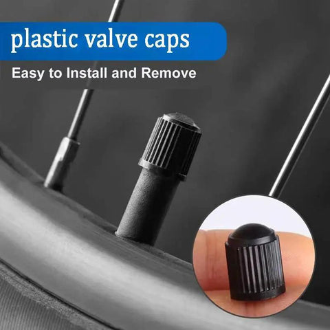 Upgraded Valve Stem Caps With Sealing Ring For Cars Motorbikes Trucks Bicycles Universal Fit Black 24 Pack Dustproof And Waterproof