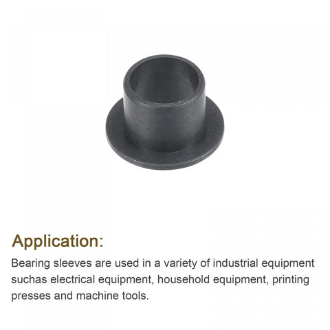 Flanged Sleeve Bearings 10mm Bore 12mm OD 10mm Length POM Oilless Bushings Black 2 Pieces Self Lubricating Plain Bearings