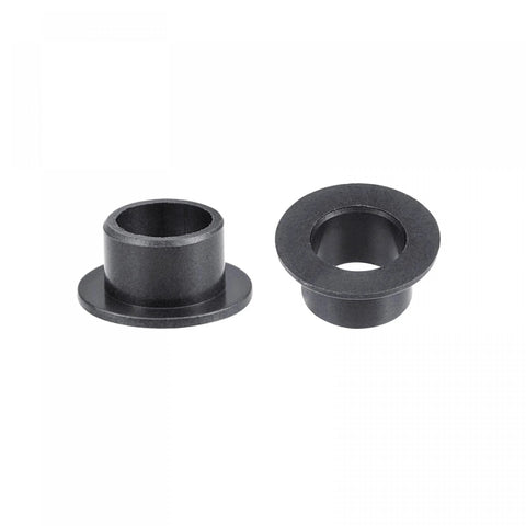Pair of Flanged Sleeve Bearings, 8mm Bore, 10mm OD, 7mm Length, POM Self Lubricating Oilless Bushings, Black, Flange Diameter 15mm