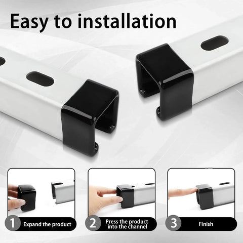 1-5/8 Inch Safety Strut Channel End Cap Set, 20 Black PVC End Caps for Standard Unistrut Channel, Easy Push-On Installation