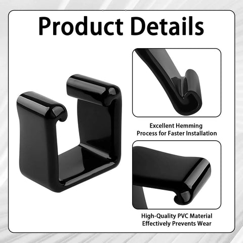 1-5/8 Inch Safety Strut Channel End Cap Set, 20 Black PVC End Caps for Standard Unistrut Channel, Protective Cover for Square Metal Tubing