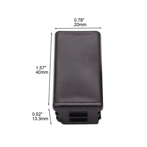 Plastic Strut Channel End Caps For Unistrut 1.625 By 0.875 Inches Black PVC Protective Cover Rectangle Plug End Cap Top View