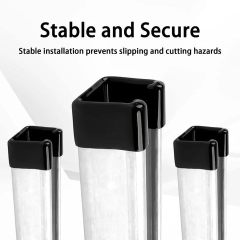 Installed 1-5/8 Inch Safety Strut Channel End Cap Set, 20 Black PVC End Caps for Standard Unistrut Channel, Protective Cover