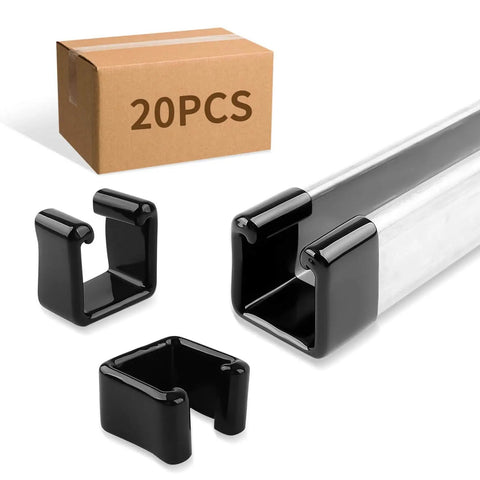 1-5/8 Inch Safety Strut Channel End Cap Set, 20 Black PVC End Caps for Standard Unistrut Channel and Protective Cover
