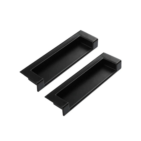 Recessed Cabinet Handles Set Of 2 Inset Hidden Pull Flush Zinc Alloy Hardware For Cabinets Sliding Doors And Drawers Black 4.35 Inch