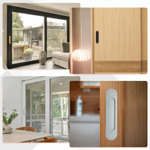 Oval Recessed Sliding Door Finger Flush Pulls 6 Inch Pack Of 2 Stainless Steel Pocket Door Pull Handles with Screws