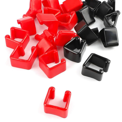 1-5/8 Inch Safety Strut Channel End Cap Set, 20 Black PVC End Caps for Standard Unistrut Channel, protective cover view