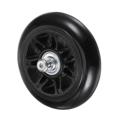 Replacement Luggage Wheels 90x24mm Suitcase Repair Kit with PU Bearing Wheels close-up view of black wheel with axle.