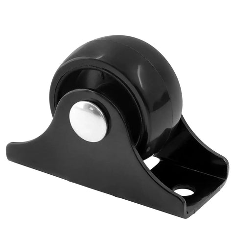 Front view of 20 Pack 1 Inch Rigid Caster Wheels With Metal Top Plate For Furniture Non Swivel Fixed Casters Black Hard Plastic