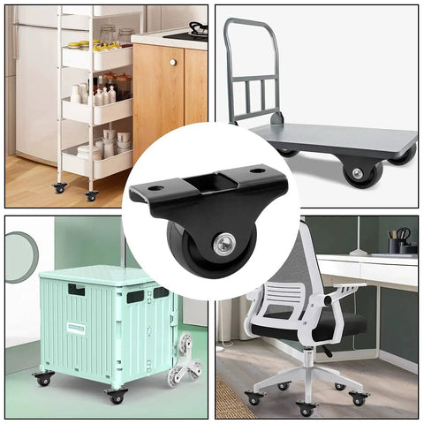 20 Pack 1 Inch Rigid Caster Wheels With Metal Top Plate For Furniture Non Swivel Fixed Casters Black Hard Plastic Durable Quiet High Load Capacity Ideal For Desks Tables Cabinets And Carts With Smooth Rolling And Stable Mounting For Easy Furniture