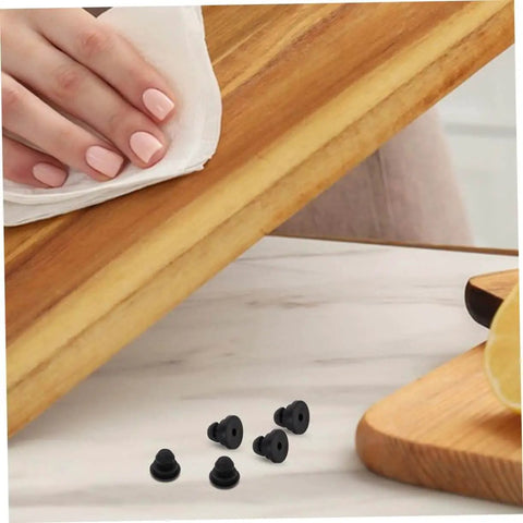 20 Pack Rubber Feet Replacement For Rice Cookers And Pressure Cookers Non Slip Bumpers shown on countertop with wooden board