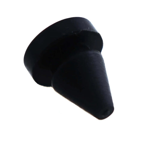 Close-up of a black silicone rubber damper from the 20 Pack Black Rubber Door Dampers 9mm Anti Collision Buffers For Doors And Gates Quiet Shock Absorbers Anti Pinch Safety Bumpers Heat Resistant Silicone Odor Free Deformation Resistant Easy Install set.