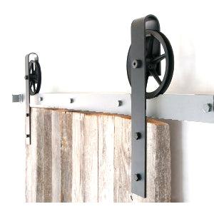 Black Rustic Carbon Steel and POM Sliding Barn Door Roller Set - VXB Ball Bearings