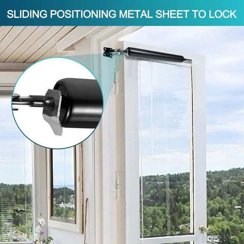 2 Pack Black Screen Door Closers, Heavy Duty Storm Door Closer Set With Adjustable Pneumatic Cushion installed on white door