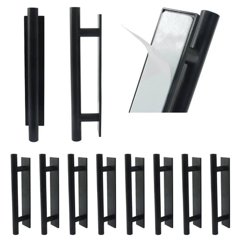10 Pack Self Stick Push Pull Helper For Cabinets And Drawers Adheres Easily With Peel And Attach Design Black Drawer Pulls