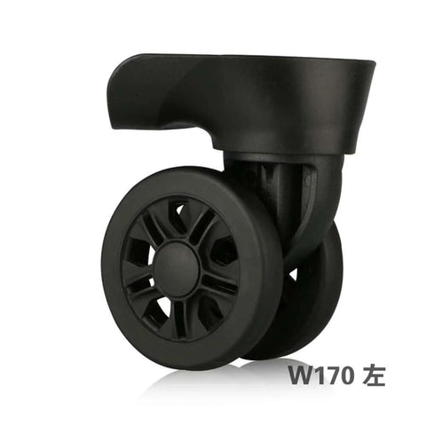 Black DL-W170# mute connected spinner wheel for replacement luggage, silent wear-resistant design, close-up view.
