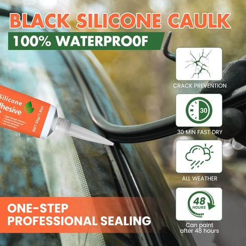 Go-To All-Purpose Silicone Sealant Adhesive For Kitchen Bathroom Window And Door Sealing Waterproof Flexible Bond Shrink Crack Resistant Clear 3.4 Fl Oz application on car windshield