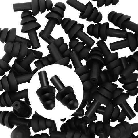 200 Pairs Silicone Ear Plugs Soft Reusable Waterproof Ear Plugs For Sleeping Noise Reduction Swimming Hearing Protection Earplugs black