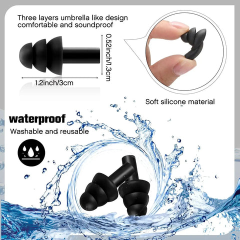 200 Pairs Silicone Ear Plugs Soft Reusable Waterproof Ear Plugs For Sleeping Noise Reduction Swimming Hearing Protection Earplugs