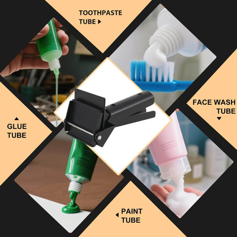 2.5 Inch Silicone Extrusion Tool For RTV Tubes Industrial Tube Squeezer Maximizes 94 Percent Material Use Delivers Smooth Bead And Reduces Waste With Easy Grip Handle Black displayed with various tube applications