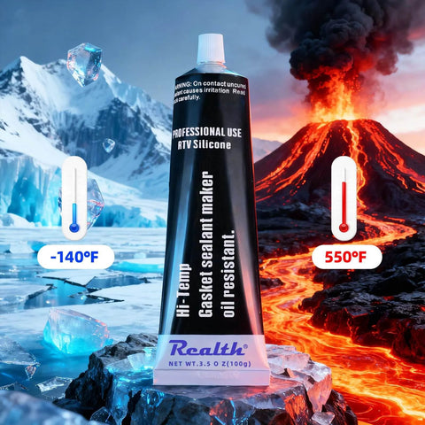 Black Silicone Gasket Maker Sealant 6 Pack For High Temperature Gasket Sealing In Automotive, Motorcycle, And Machinery Repair