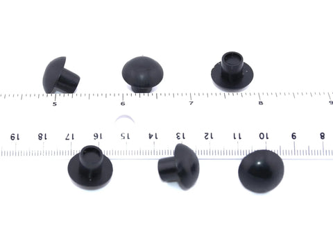 Push-In Mushroom Bumpers And Feet For Five Sixteenths Inch Hole Five Eighths Inch OD Quarter Inch Bumper Height Half Inch Length Quarter Inch Stem