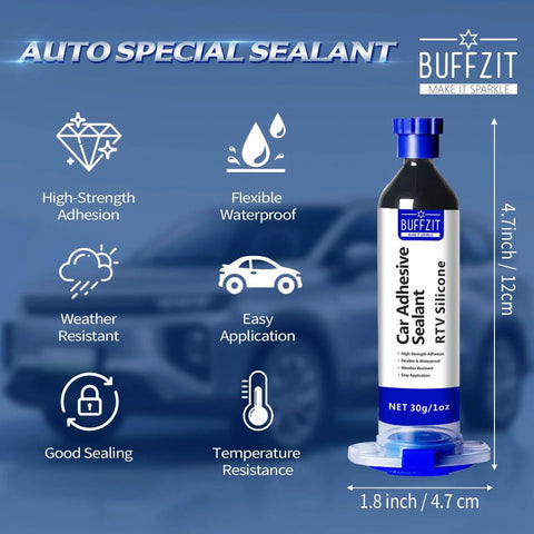 Silicone Adhesive Sealant For Auto And Home Use, 100 Percent Waterproof Black Caulk With A Super Strong Bond That Wont Shrink Or Crack, Perfect For Gaskets Engine Sunroof Headlights Windows And Easy Home Repairs, 30g tube