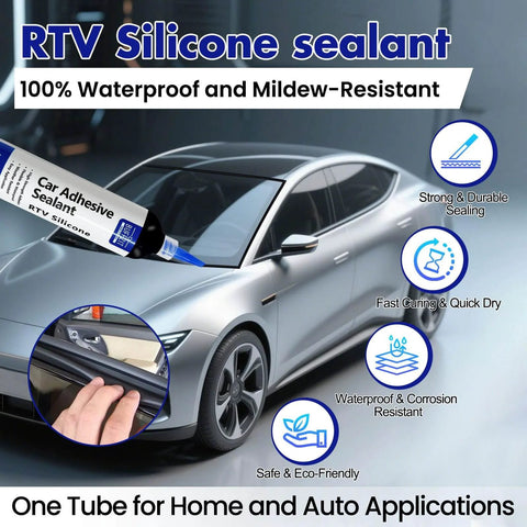 Silicone Adhesive Sealant For Auto And Home Use, 100 Percent Waterproof Black Caulk With A Super Strong Bond That Wont Shrink Or Crack