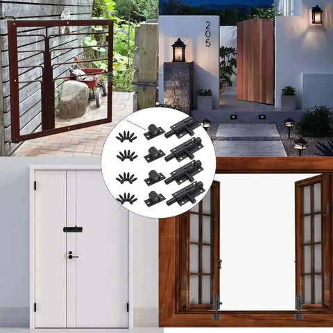 Beefy 2 Inch Black Aluminum Slide Bolt Latch For Doors And Gates, Heavy Duty Barrel Lock With Screws Included, Rust Resistant
