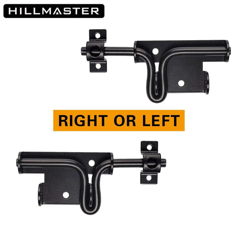 Heavy Duty Slide Bolt Gate Latch for Wooden Fences and Doors with Padlock Hole, black latch for inward or outward swinging gates