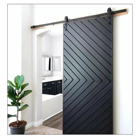 Modern interior with 2 Pack 40x50mm Black Barn Door Stopper For Sliding Doors With Flat Track Roller Limiter Rail Durable Rubber And Aluminum Construction Easy Install Modern Minimalist Style For Contemporary Homes And Workspaces installed.