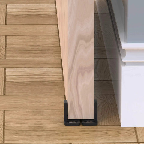 Installed Sliding Barn Door Floor Guides Black 4 Pack Bottom Track Guides For All Sliding Doors Including Bypass And Pocket Doors