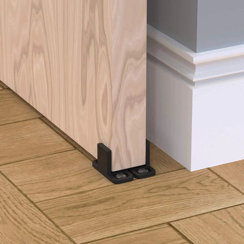 Sliding Barn Door Floor Guides Black 4 Pack Bottom Track Guides For All Sliding Doors Including Bypass And Pocket Doors Easy To Install