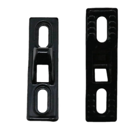 Stainless Steel Sliding Door Keeper And Lock Hardware Set Includes Mounting Screws Durable Black Finish For Sliding Glass Doors Easy Install Safe Edge Design Compatible With All Kinds Of Sliding Patio Doors Two Pack