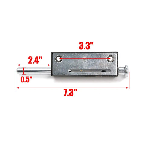 Black Sliding Door Lock For Window Glass Patio Doors Auxiliary Security Lock With Yale Keyway, Heavy Duty Hardened Steel Bolt, front view.