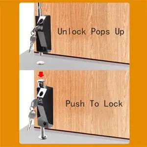 Black Sliding Door Lock For Window Glass Patio Doors Auxiliary Security Lock With Yale Keyway showing lock mechanism