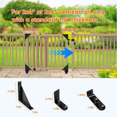 Black Sliding Gate Hardware Kit Heavy Duty Rolling Gate System for Wooden Fences with Anti Sag Design on porch fence